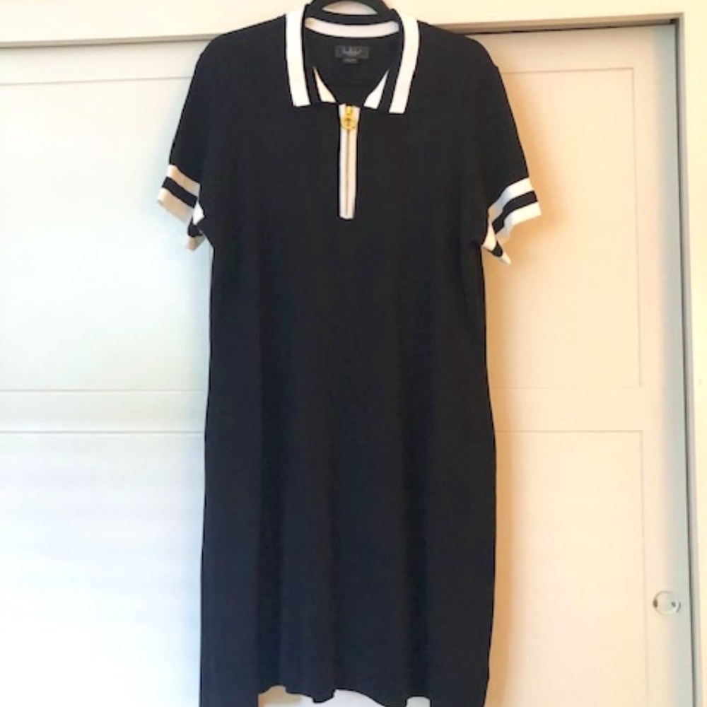 Bellini Knit Dress XL Black, White trim